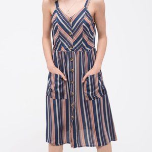 NWT Blu Pepper Chevron Stripe Midi Dress
